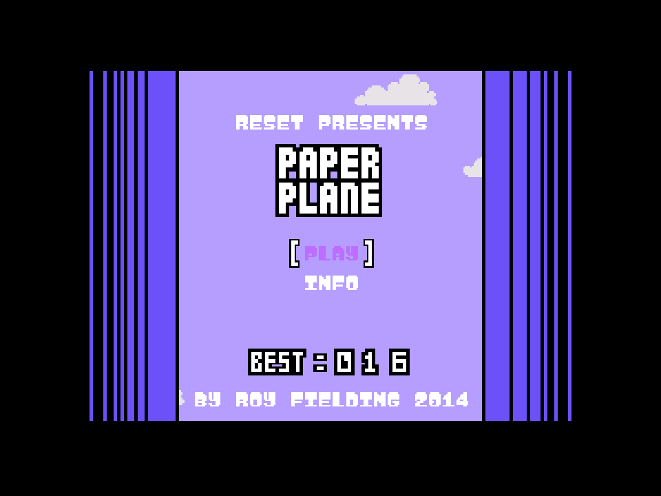 Paper Plane (Homebrew) — Title screen
